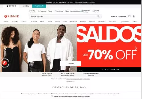 Lojas Renner janeiro 2026